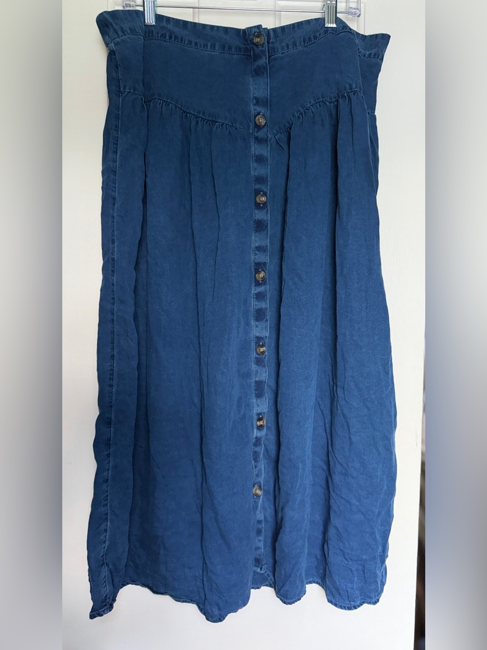 LC Lauren Conrad Indigo Button-Front Midi Skirt. Sz XXL